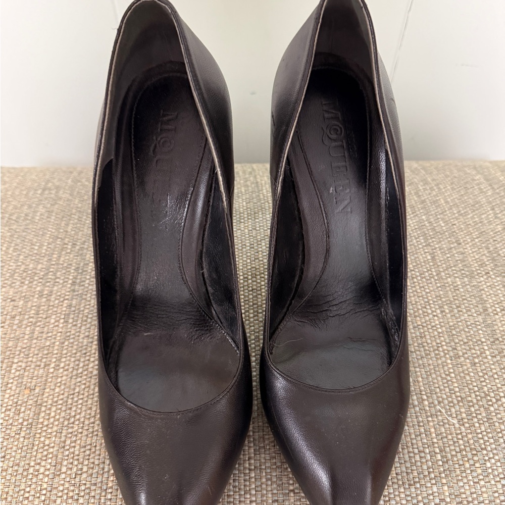 Alexander McQueen Black Leather Heels